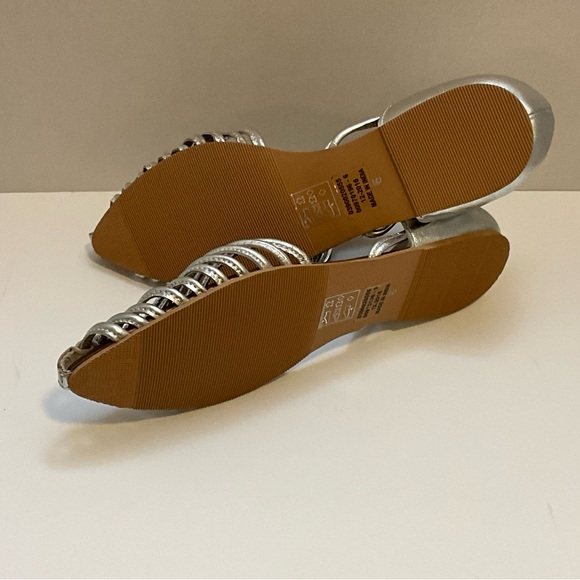 ASOS Design Silver Lace Up Flats Shoes 9 - Picture 9 of 9